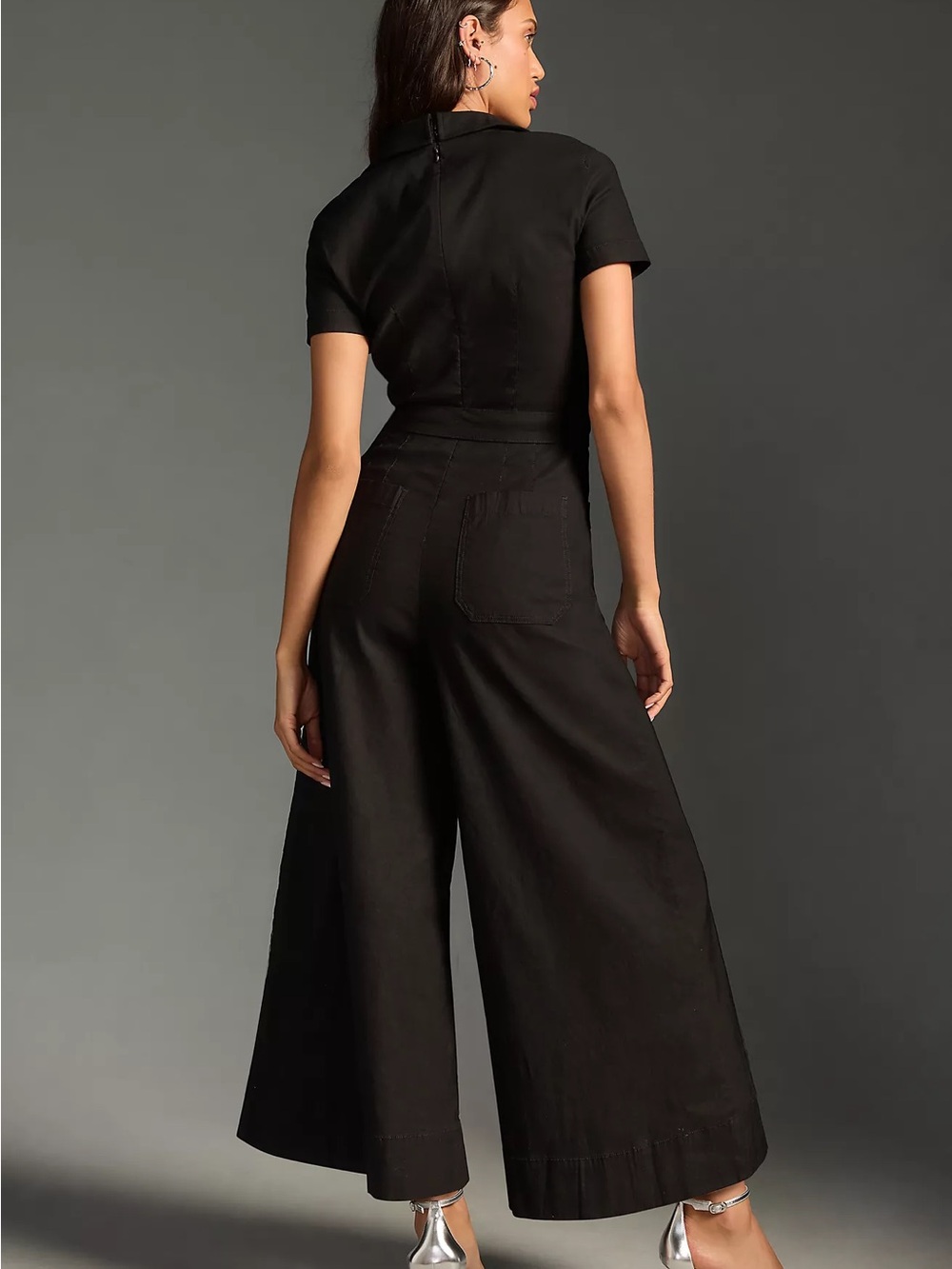 Maeve Black Short-Sleeve Utility Jumpsuit - Picture 2 of 7